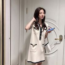 sandro tonali knitted dress female spring and summer French temperament small fragrant wind loose straight slim skirt