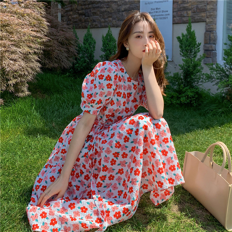 sandro tonali bubble with sleeveless florian dress French style retro supersensly sweet red collecting waisted doll dress