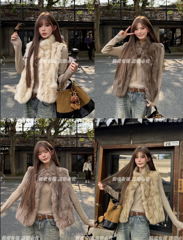 【Exclusive Offer】 "Nai Fu Qian Jin" Delicate and Rich Rabbit Fur Custom-Dyed Two-Tone Premium Fur Vest 【Exclusive Offer】 "Nai Fu Qian Jin" Delicate and Rich Rabbit Fur Custom-Dyed Two-Tone Premium Fur Vest