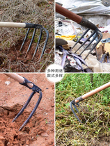 German imports multifunction farming with iron harrows for home digging of soil three-tooth harrow agricultural pine soil tool four tooth nails