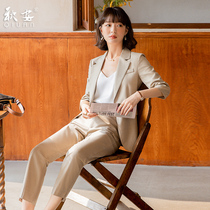 Professional suit suit female summer new high-end temperament goddess fan high-end small suit jacket casual fashion