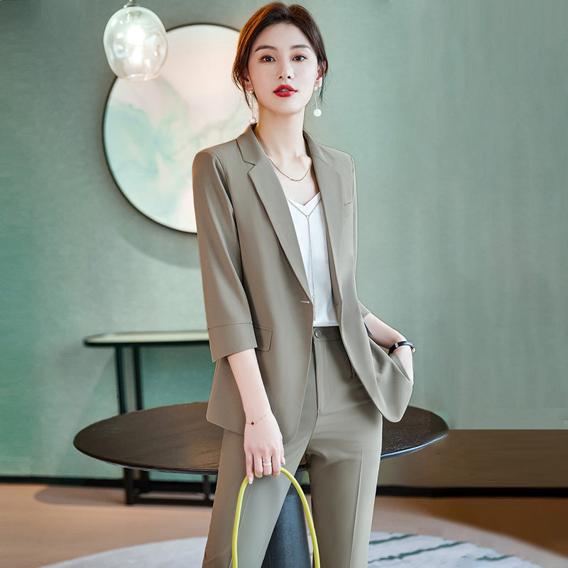 Summer small suit jacket women's thin section high-end fashion temperament small three-quarter sleeve professional suit summer