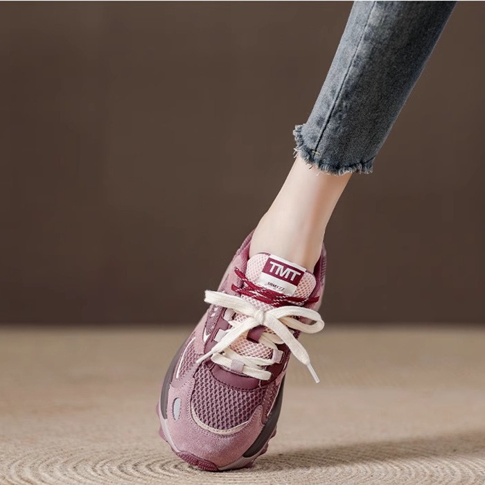 Spanish Niche Brand Ongysl Soft-Soled Fashionable Lace-Up Sports Women's Shoes Genuine Leather Breathable Casual Running Shoes