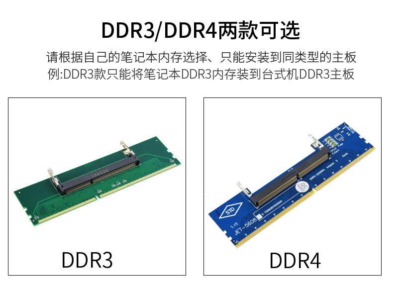 Laptop Memory Adapter Card Ddr3 Ddr4 to Desktop 3Rd Generation 4Th Generation 5Th Generation Memory Test Protection Card Sod Memory Card Ddr5 to Desktop Ddr3L Memory Test 1.5V 135V