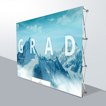 Live broadcast background board pull-up display rack background wedding props party birthday layout roll-up gauze background rack display