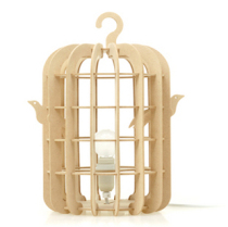Simple modern wooden DIY desktop reading lamp bedroom idle head decorative lamp living room personalized ornaments bird cage B