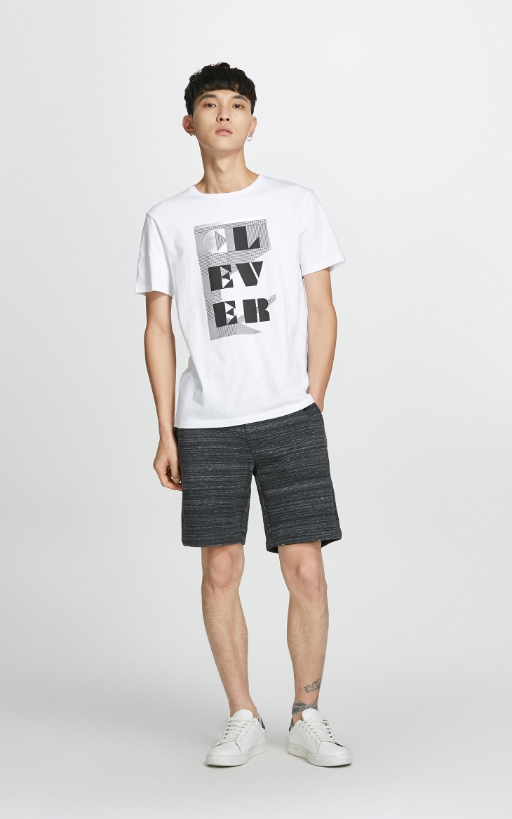 JackJones Jack Jones cotton thoáng khí mồ hôi thấm knit casual quần short thể thao 218215527