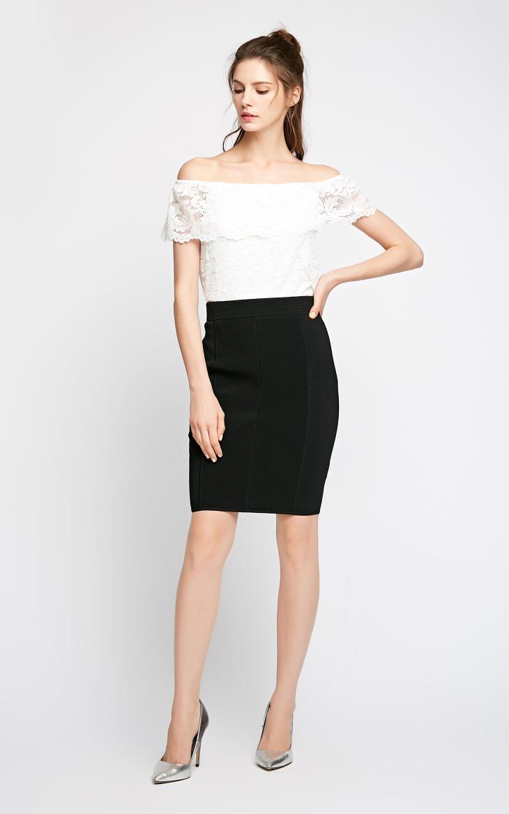 Vero Moda thời trang linh hoạt chủ đề gói phần mềm hip váy | 31731J507 chân váy đen ngắn