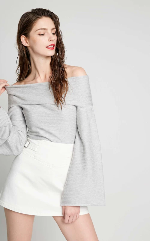 [3 miễn phí 1] Vero Moda từ cổ áo tay áo kèn sọc ngang | 317324537