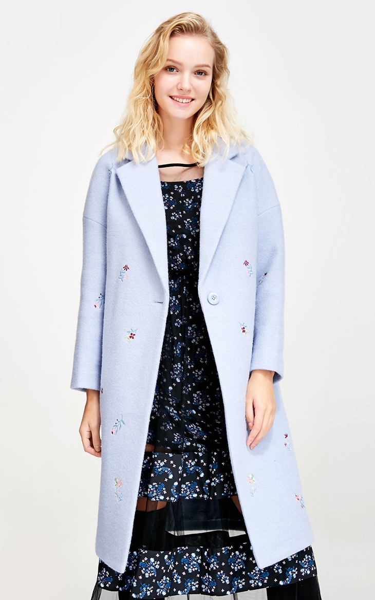 [3 miễn phí 1] Vero Moda thêu tay áo len dài 9 điểm | 317327548 mẫu áo khoác lông nữ đẹp