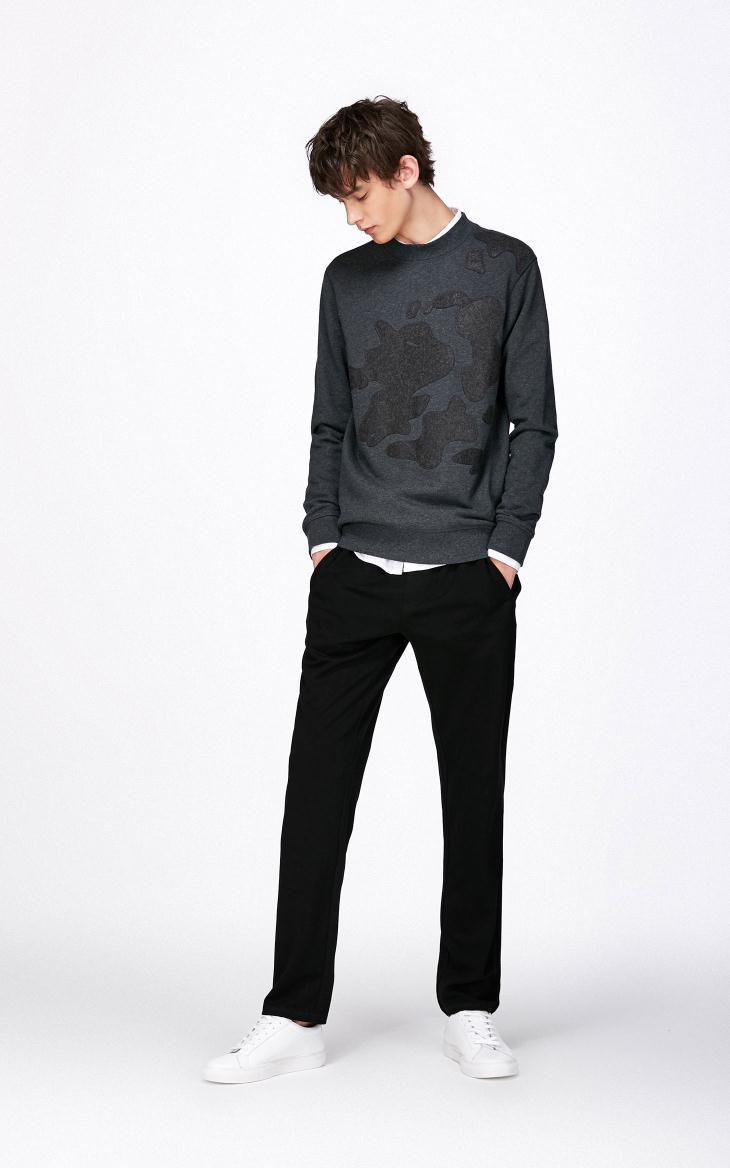 Dưới kệ | Slade cotton thời trang giản dị khâu cổ tròn áo len nam dài tay S | 41734D503 áo đôi hoodie