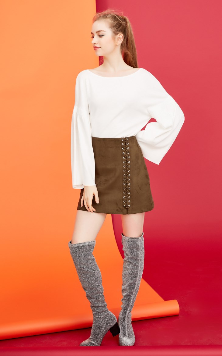 [3 miễn phí 1] Vero Moda cổ tròn rộng tay áo rộng tay áo len áo len nữ | 317424525 áo nữ trung niên