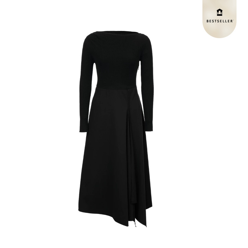 Vero Moda Dress 2026 New Style Mid-Length Dress with Slit at the Hem Without Belt