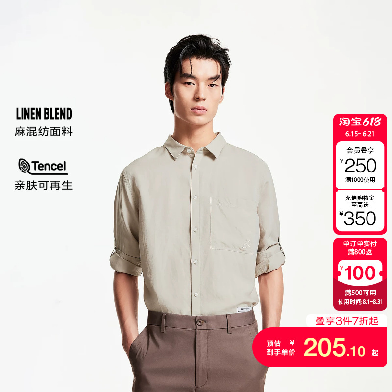 Jack & Jones Summer Turn-Down Collar Fashion Button Front Single Side Pocket Letter Patch Shirt for Men