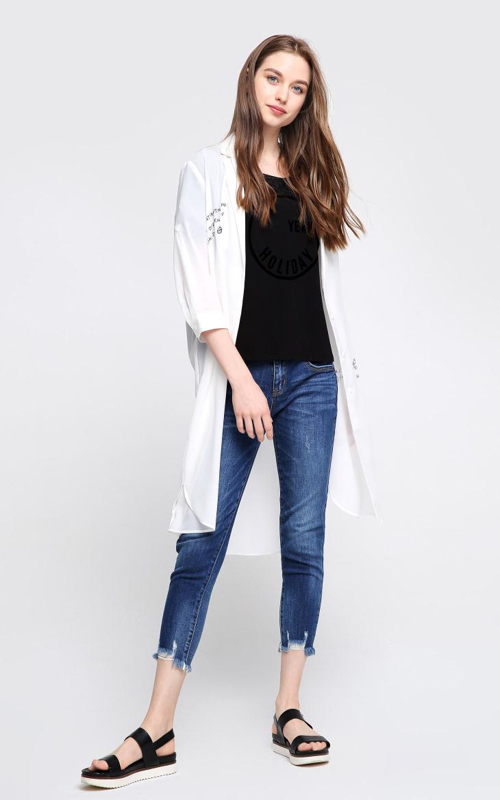[3 miễn phí 1] Vero Moda in tay áo dài bảy điểm phù hợp với nữ | 317208510 vest đen nữ