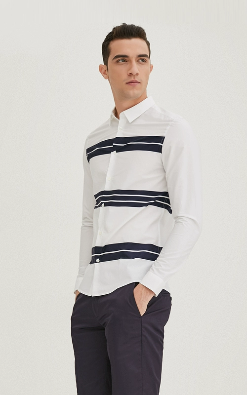 JackJones Jack Jones cotton áo sọc tương phản nam E-217105549