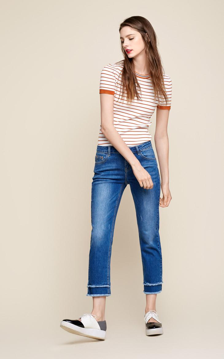 [3 miễn phí 1] Áo thun mỏng tay ngắn sọc Vero Moda | 317345502 áo len tăm