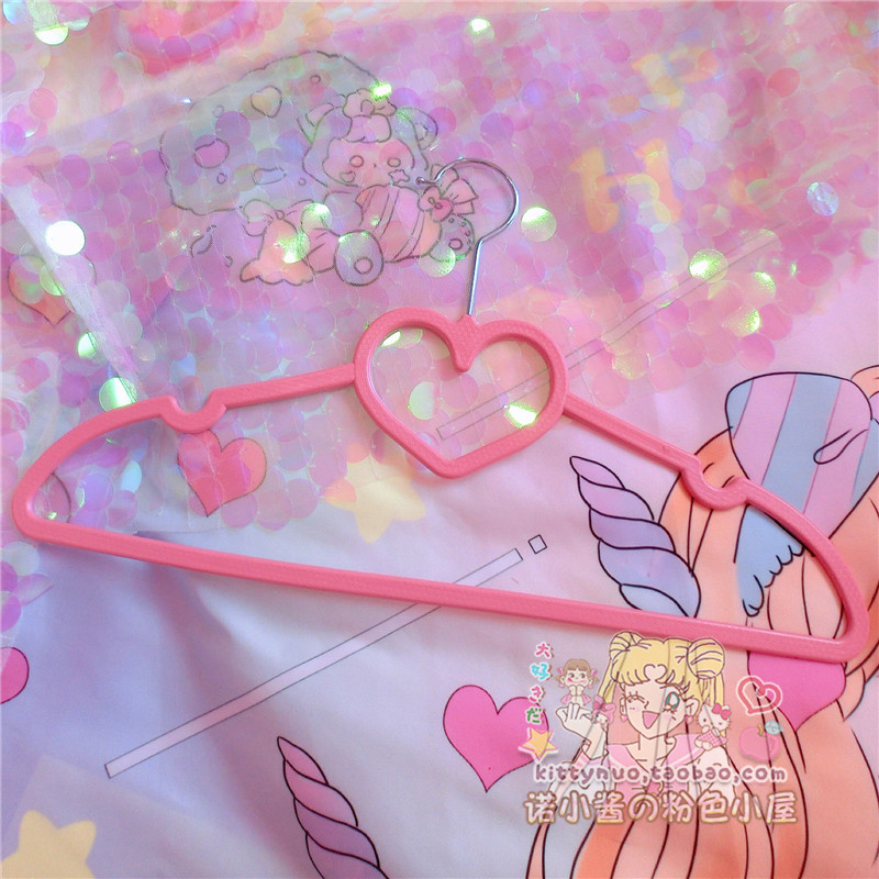 Pink girl heart plastic hanger love bow shape plastic hanging clothes rack clothes dormitory household hanger