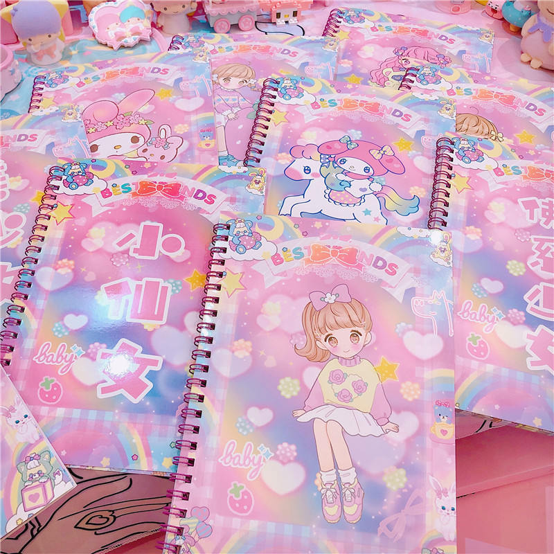 Dream gradient little fairy beautiful girl girl diary notepad student Harajuku cute pink notepad