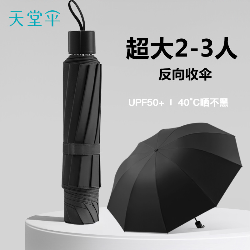 Paradise Umbrella Extra Large Double Umbrella Windproof and Stormproof Reinforced Sun Protection Folding Umbrella for Rain or Shine for Men and Women