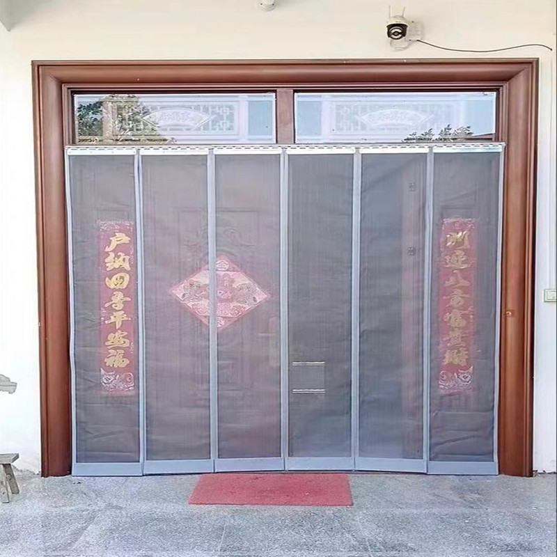 Summer Mosquito-Proof Door Curtain with Double Mesh, Large Magnetic Strip, Breathable for Home and Commercial Use, Suitable for Restaurants and Supermarkets, Prevents Mosquitoes and Flies
