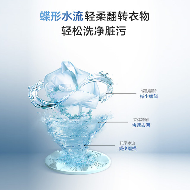 Haier fully automatic 8kg washing machine household large capacity small impeller elution integrated EB80M30Mate1