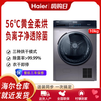 Haier Large Capacity 10kg Household Healthy Negative Ion Heat Pump Dryer Ehg100Mate3S