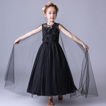 Childrens dress puffy gauze show black girl princess dress high-end piano host Princess performance costume