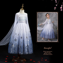 Girls Frozen Aisha dress White childrens dress foreign atmosphere costume little girl high-end puffy gauze