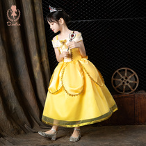 Belle Princess Dress Frozen Children cos Dress Bell Beauty and Beast Girl Birthday Performance Costume