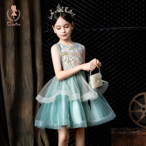 Childrens dress Princess dress girl Summer western air puffy gauze flower girl girl costume host birthday dress