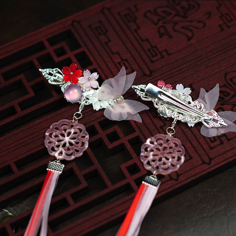 Children's hanfu hair ornaments Chinese wind head ornaments Classical tassel Girls super fairy ancient style accessories festive side clip