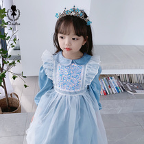 Girls Aisha Princess Dress Spring and Autumn Dress Frozen Korean Westernly Aisha Childrens Dress Love Sand Spring Dress