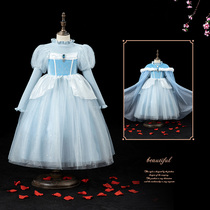 Girls Aisha Princess Dress Autumn and Winter New Sweater Skirt Long Sleeve Frozen Ocean Children Aisha Skirt