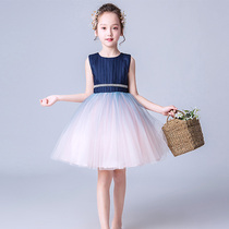 Princess dress girl evening dress flower girl host big child performance dress childrens wedding dress primary and secondary school students puffy gauze