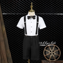 Boys black Middle pants bow tie strap