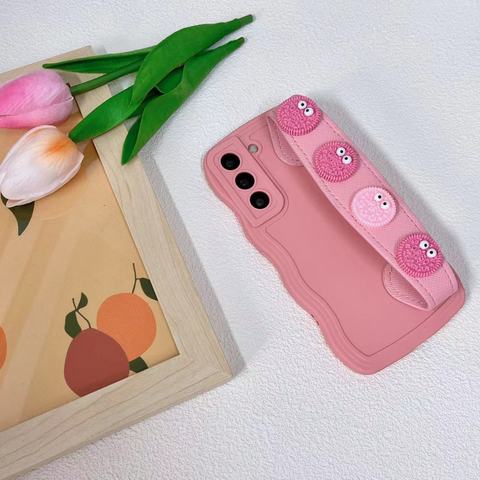Pink — Girls Oreo Cookie Hand Band Strap Silicone TPU S23, S23 Plus, S23 Ultra, S22, S22 Plus, S22 Ultra, S21, S21 Plus, S21