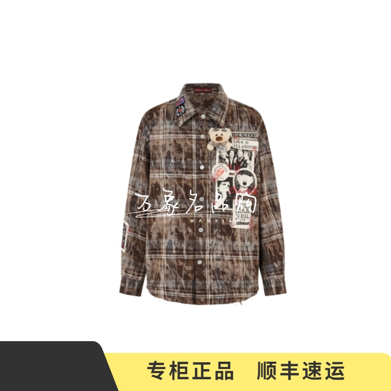13De 2026 Autumn New Model Rolling Stones Collaboration Patchwork Vintage Shirt Jacket 2080