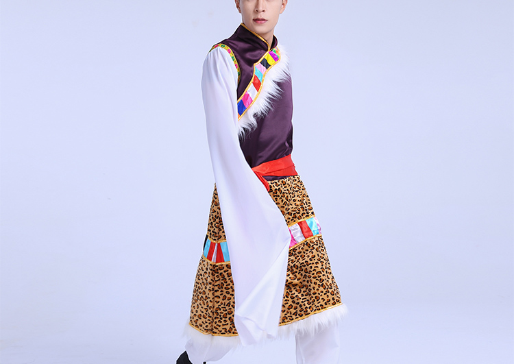 Trang phục biểu diễn múa quốc gia Tây Tạng Xiangu Libao Dân tộc thiểu số Tây Tạng Người biểu diễn sân khấu Tây Tạng áo nam