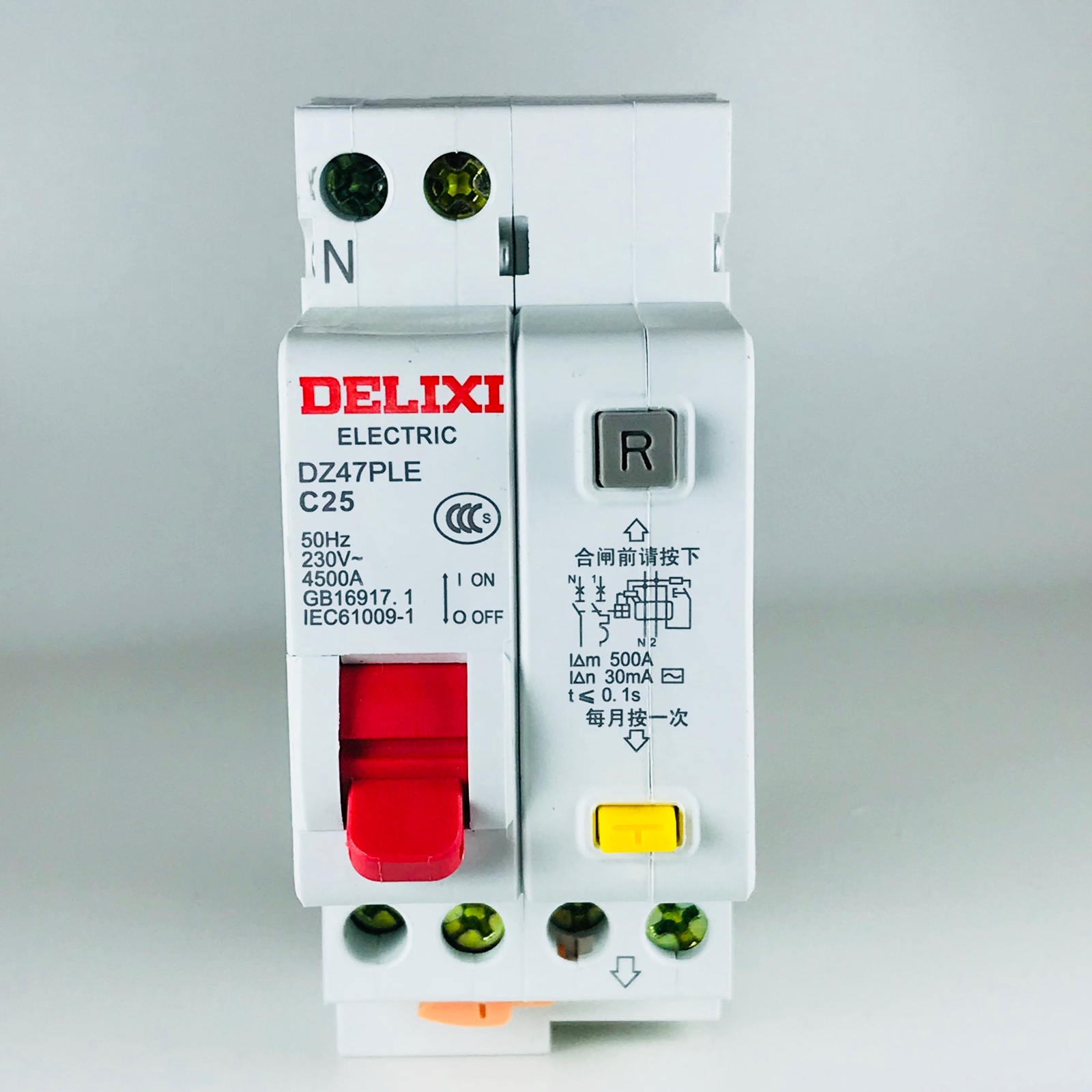 Delixi DZ47PLE air switch 1p n double-in double-out 10A-32A with leakage protection household circuit breaker