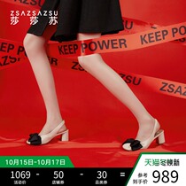 Sashasu fugitive princess series 2021 spring and summer new bow single shoes high heels fairy Baotou sandals women