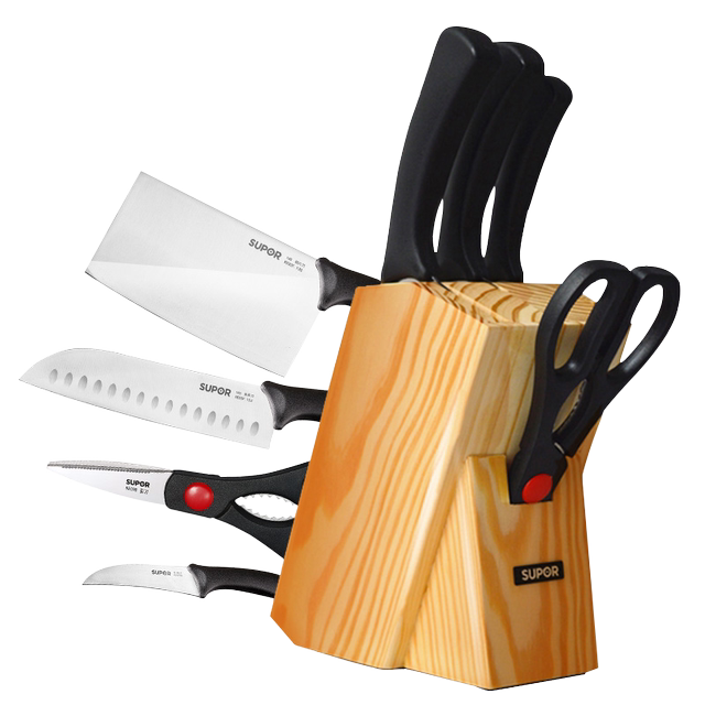 苏泊尔刀具套装家用不锈钢菜刀切片刀水果刀全套厨房整套砧板组合