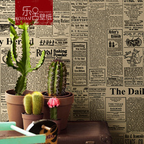  American retro newspaper wallpaper English alphabet clothing store restaurant hotel background wall paper waterproof PVC background