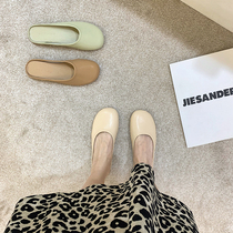 Baotou slippers female outside wearing 2022 Summer new single shoes womens shoes fashion net red Mueller shoes semi-drag sandals