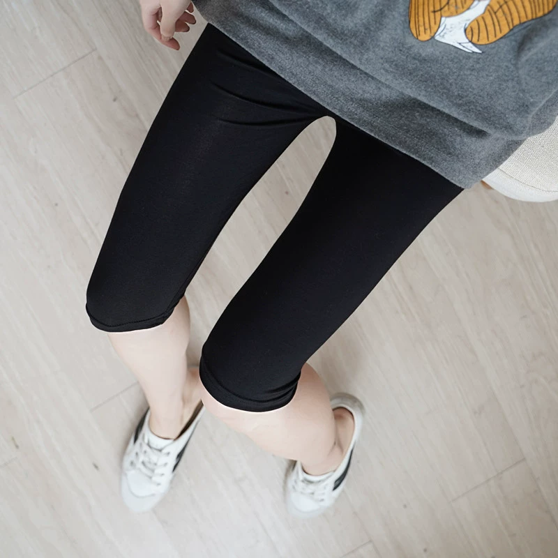 Quần legging modal dành cho nữ năm điểm mỏng mặc ngoài mỏng co giãn là quần lửng mỏng chống chói - Quần tây thường