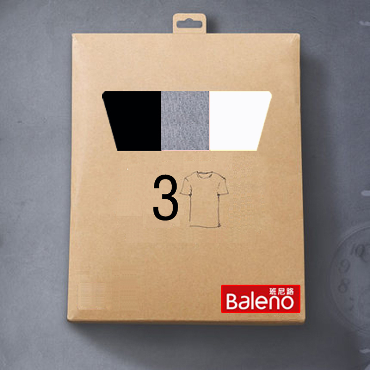 Baleno T-Shirt Short-Sleeved Men's Solid Color Pure Cotton Bottoming Shirt Slim Fit Elastic T-Shirt 3-Piece Gift Box Set