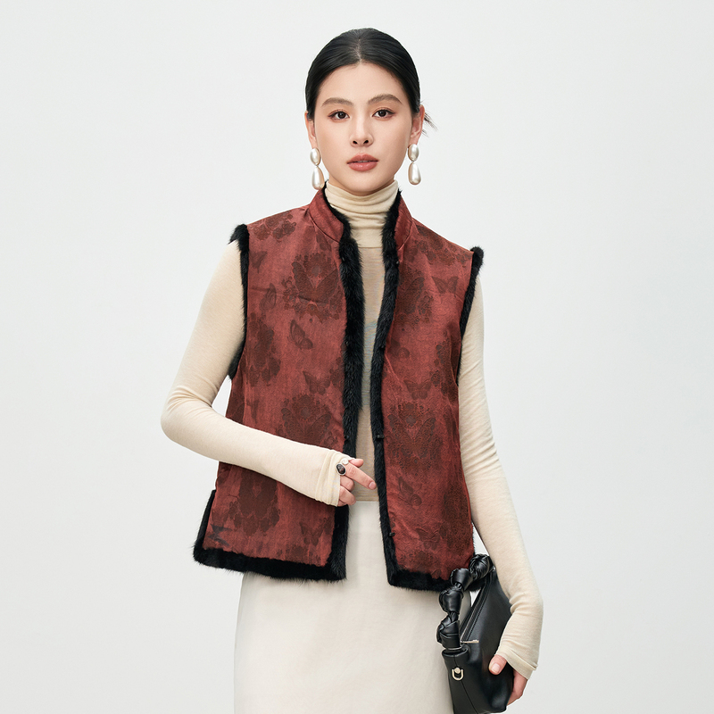 New Chinese Style Mink Fur Vest for Women, Stand Collar, Sleeveless, Reversible, Autumn and Winter Warm Vest, Jacket for Women New Chinese Style Mink Fur Vest for Women, Stand Collar, Sleeveless, Reversible, Autumn and Winter Warm Vest, Jacket for Women