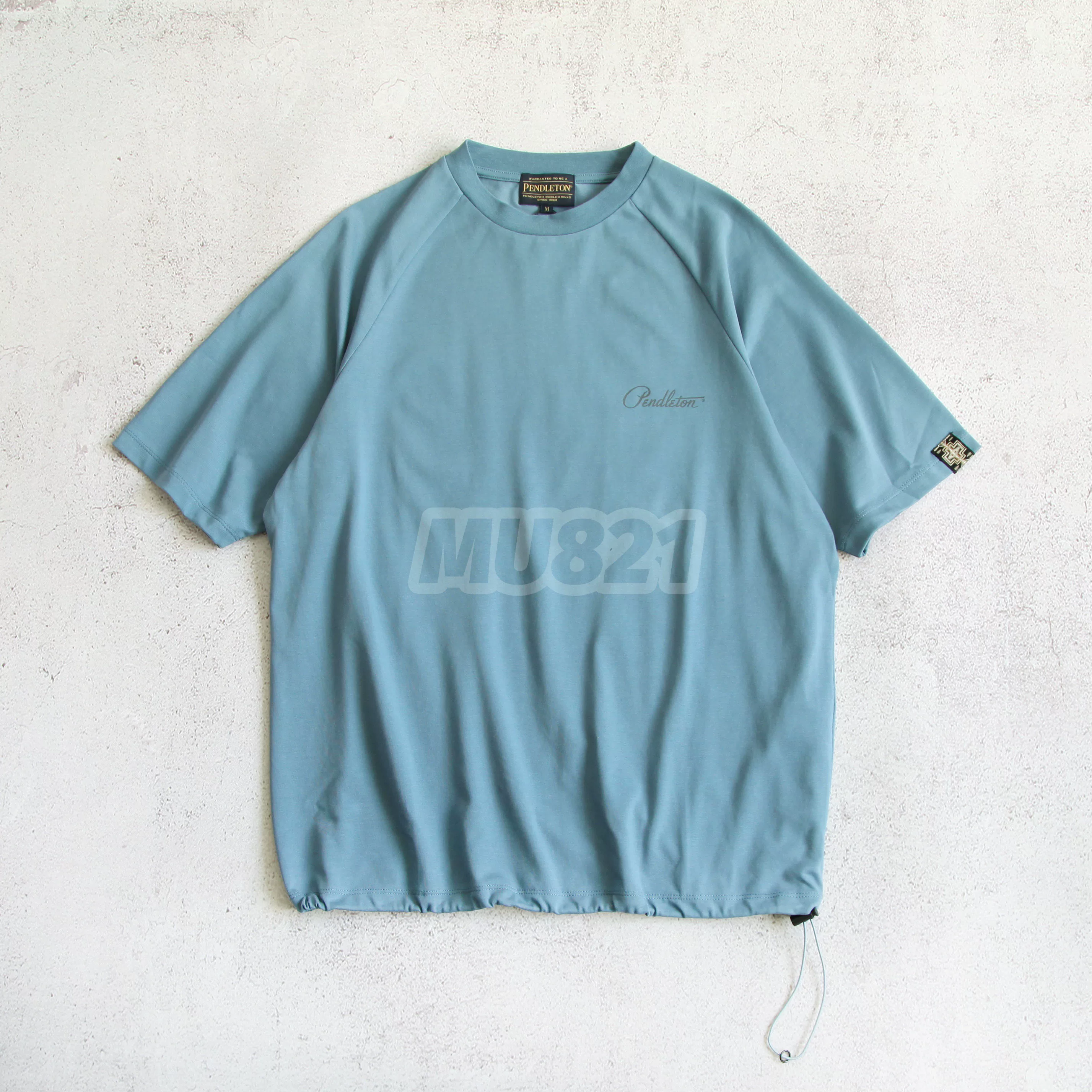 MU821 spot PENDLETON BEAMS special-note ethnic style cross printed drawstring rag-sleeved short-sleeved T-shirt