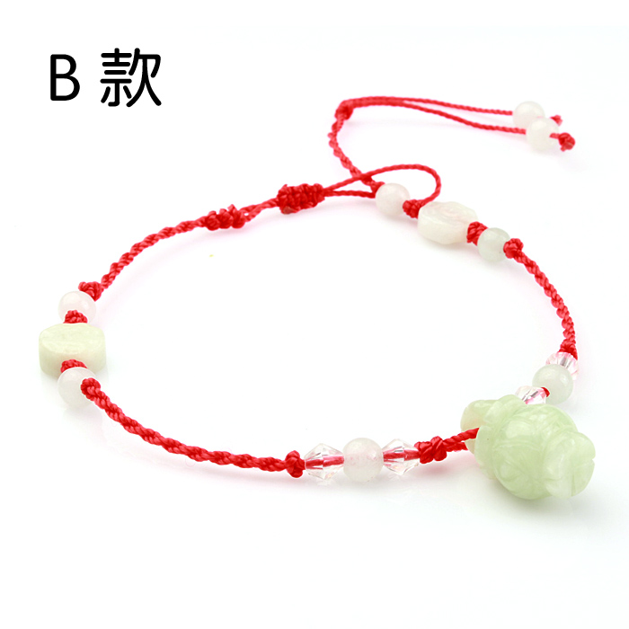 Handmade gió đường qua ngọc bích thời trang dây đỏ vòng chân lắc chân nữ titan