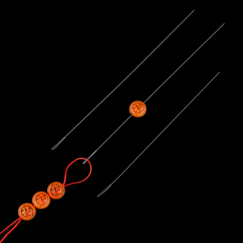 Hand-made live DIY beads-wearing needle text play hand string Buddha beads Fine big eye opening twist needle Lead needle tool needle